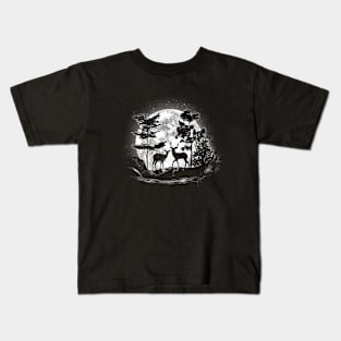 Moonlight Deer Kids T-Shirt